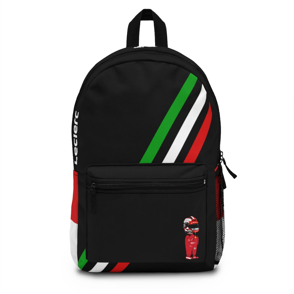 Charles Leclerc Race Suit Type 2 Backpack - Black With Italian Flag