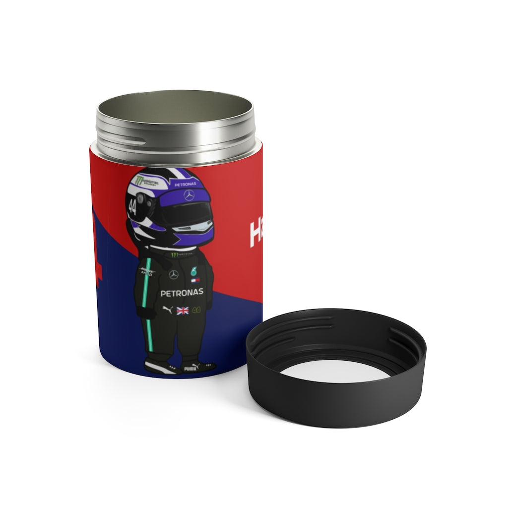 Lewis Hamilton Stainless Steel Beer Can Insulator - Red & Navy
