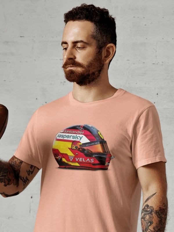 2022 Carlos Sainz Ferrari Helmet T-Shirt